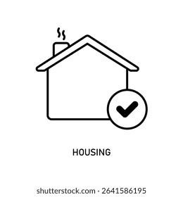 Icon a housing, isolated against a clean background.