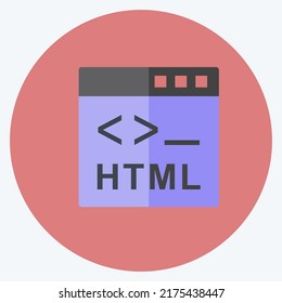 Icon HTML. suitable for Programming symbol. flat style. simple design editable. design template vector. simple symbol illustration