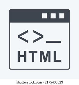 Icon HTML. suitable for Programming symbol. glyph style. simple design editable. design template vector. simple symbol illustration