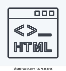 Icon HTML. suitable for Programming symbol. line style. simple design editable. design template vector. simple symbol illustration