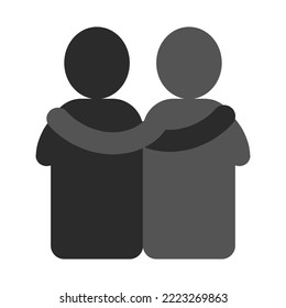 Icon hug friends, brother empathy people compassion love care siblings