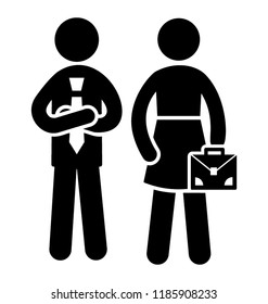 Icon of human avatar with formal clothes depicting office management