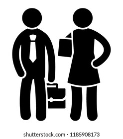 Icon of human avatar having a discussion with each other