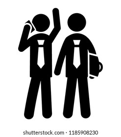 Icon of a human avatar talking on a phone call 