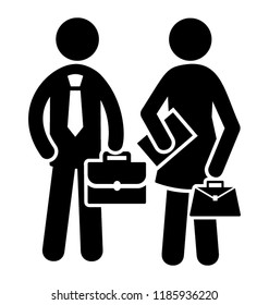 Icon of a human avatars telling something to his boss depicting assistant