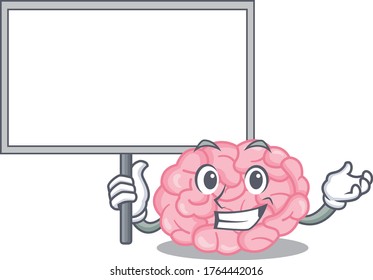 An icon of human brain mascot design style bring a board