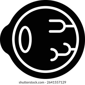 The icon of a human eyeball, serves to communicate information related to vision and eye health.