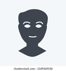 Icono Cara Humana - Estilo Glifo - Ilustración simple, Buena para impresiones , Anuncios, Etc