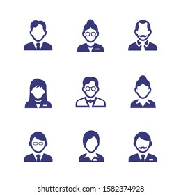 Icon Human Figure People Working Office set vector graphic