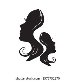 Icon Human Figure two face woman Vector character illustration