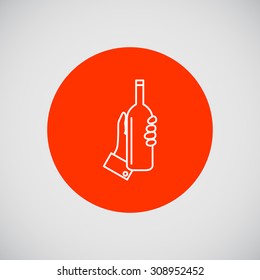 Icon of human hand holding bottle
