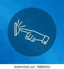 Icon of human hand pressing button
