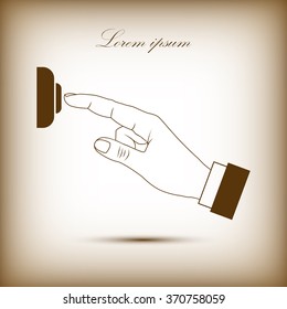 Icon of human hand pressing button