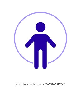 Symbol ein Mensch, einzeln auf sauberem Hintergrund.