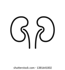 Symbol für menschliche Nieren im Konturstil einzeln auf weißem Hintergrund. Vektorillustration
