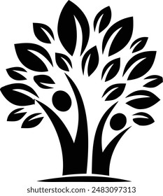 Icon human and leaf tattoo isolated on white background