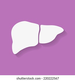 Icon of human liver. Flat style