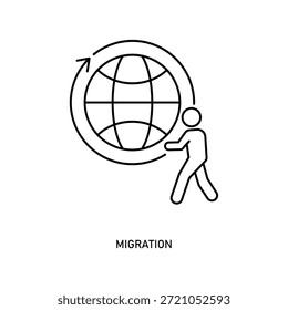 Symbol für menschliche Migration, einzeln auf sauberem Hintergrund.