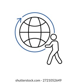 Symbol für menschliche Migration, einzeln auf sauberem Hintergrund.