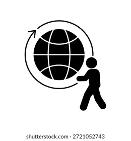 Symbol für menschliche Migration, einzeln auf sauberem Hintergrund.