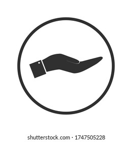 Icon of human palm in a circle on a white background vector illustration
