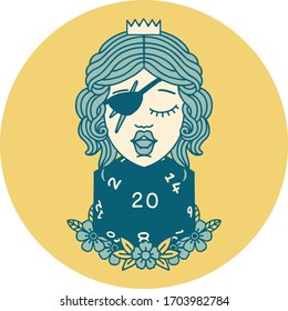 icon of human rogue with natural twenty dice roll