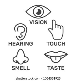 Icon Set Five Human Senses Vision Stock Vector (Royalty Free) 714529117