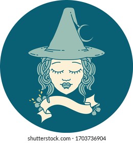 icon of human witch character face