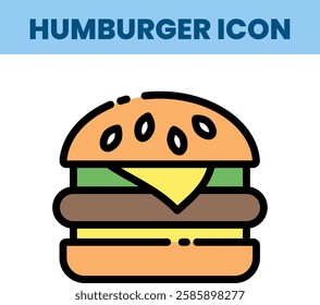 Icon of humburger food illustration