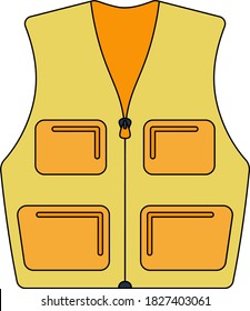 Icon Of Hunter Vest. Editable Outline With Color Fill Design. Vector Illustration.