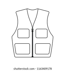 Icon of hunter vest. Thin line design. Vector illustration.