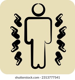 Icon Hurt. related to Body Ache symbol. hand drawn style. simple design editable. simple illustration