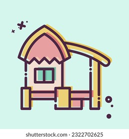 Icon Hut. related to Accommodations symbol. MBE style. simple design editable. simple illustration