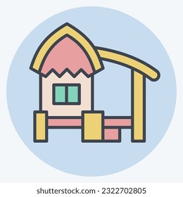 Icon Hut. related to Accommodations symbol. color mate style. simple design editable. simple illustration
