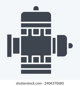 Icon Hydrant. related to Firefighter symbol. glyph style. simple design editable. simple illustration