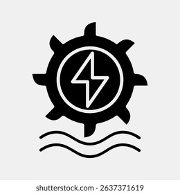 Icon hydro power. Renewable energy elements. Icon in glyph style.