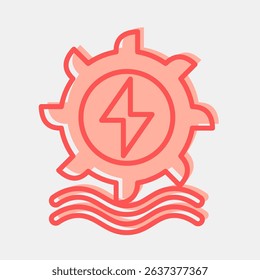 Icon hydro power. Renewable energy elements. Icon in two tone style.