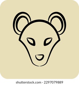 Icon Hyena. related to Animal Head symbol. glyph style. simple design editable. simple illustration