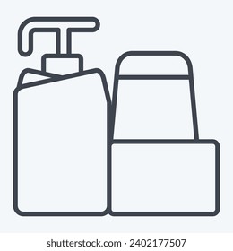 Icon Hygiene Items. related to Backpacker symbol. line style. simple design editable. simple illustration