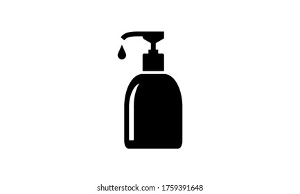 Icon of hygiene procedure, disease prevention. Vector sanitizer and antiseptic alcohol gel symbol. Healthcare wash hands with soap, antibacterial icon
