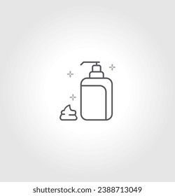 Icon of hygiene procedure, disease prevention. Vector sanitizer and antiseptic alcohol gel symbol. Healthcare wash hands with soap, antibacterial icon. isolated on white background