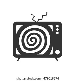 Icon hypnosis television. Hypnotic TV. Simple, flat style. Graphic vector illustration.