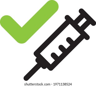 
icon of a hypodermic needle with an agreement sign