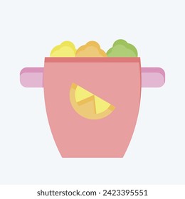 Icon Ice Bucket. related to Cocktails,Drink symbol. flat style. simple design editable. simple illustration