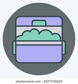 Icon Ice Bucket. related to Picnic symbol. color mate style. simple design editable. simple illustration