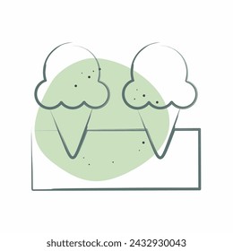 Icon Ice Cream 3. related to Milk and Drink symbol. Color Spot Style. simple design editable. simple illustration