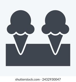 Icon Ice Cream 3. related to Milk and Drink symbol. glyph style. simple design editable. simple illustration