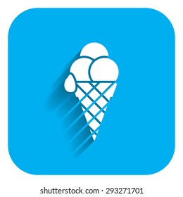Icon of ice cream balls in waffle cone