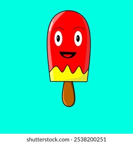 icon ice cream character cute. ice cream vector design 