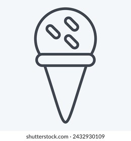 Icon Ice Cream Cone. related to Milk and Drink symbol. line style. simple design editable. simple illustration